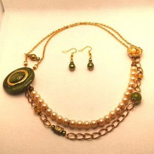 Handmade double layer necklace set